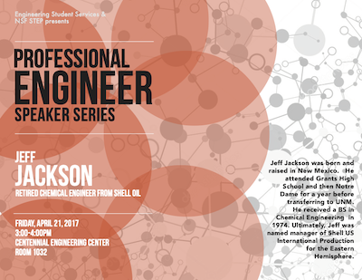 Professional Engineer Speaker Series Ad - Jeff Jackson